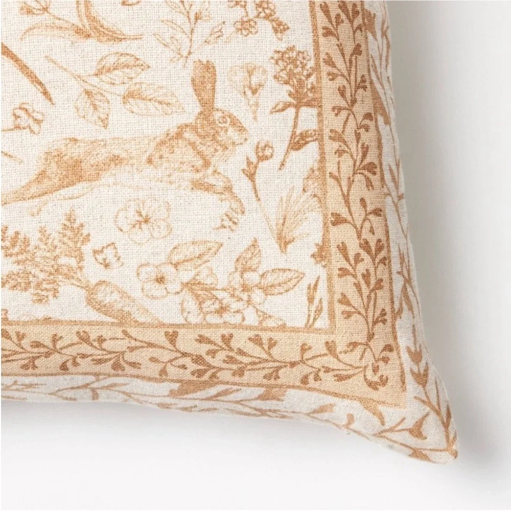 Printed Easter Toile Block Print Square Throw Pillow - Threshold Studio McGee